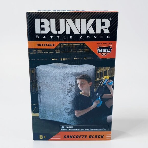 BUNKR Battle Zones Inflatable Concrete Block For Dart Blaster Play 22" X 25" X 2 - Picture 1 of 7
